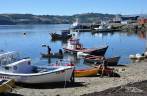 Uma das baías de Castro, a capital e maior cidade da ilha de Chiloé, no sul do Chile